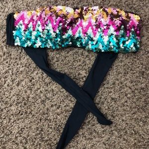 Victoria’s Secret Sequin Bandeau Bikini Top
